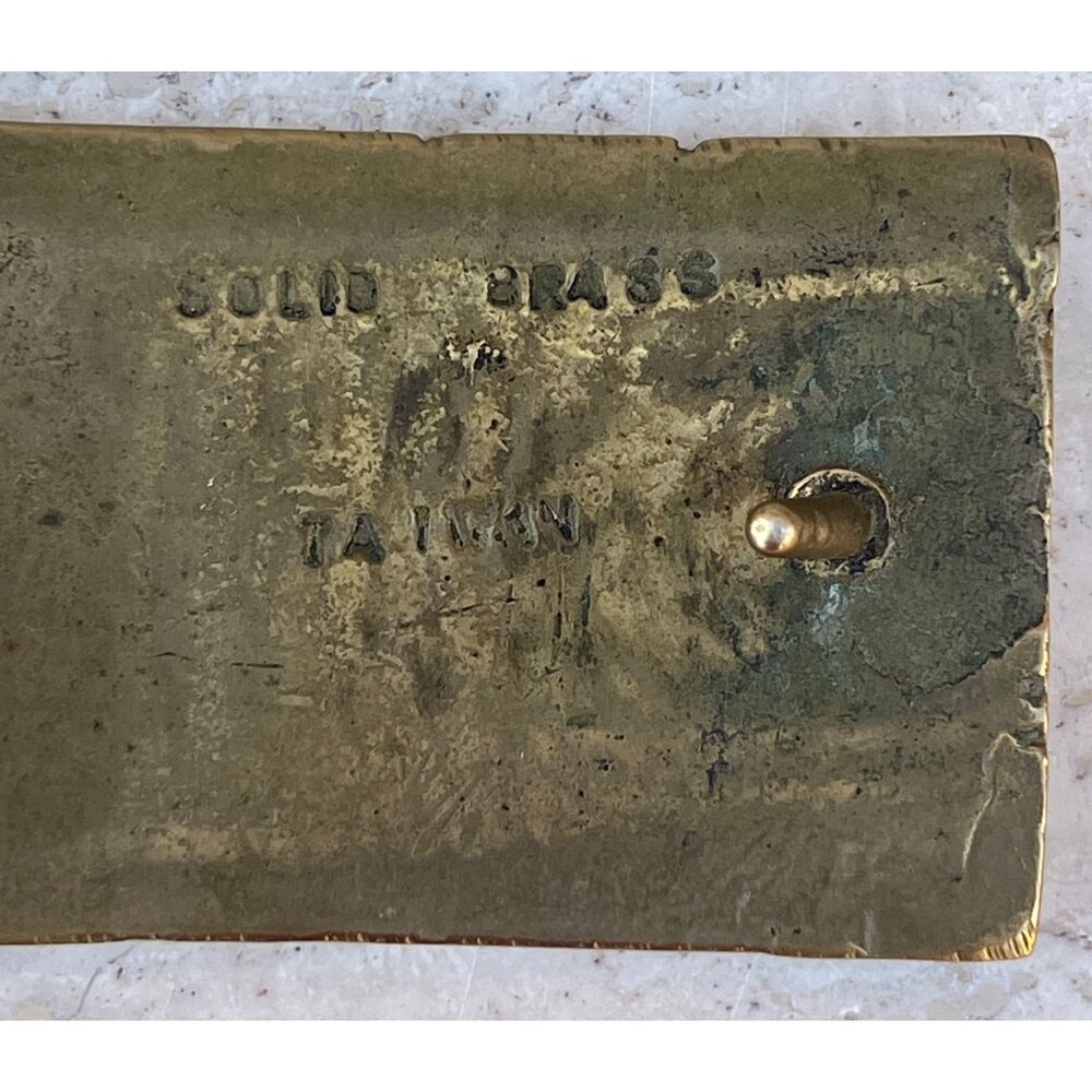 Belt Buckle Solid Brass "Praise The Lord" 3.25L Vintage 1970s Religious Worship - Picture 3 of 7